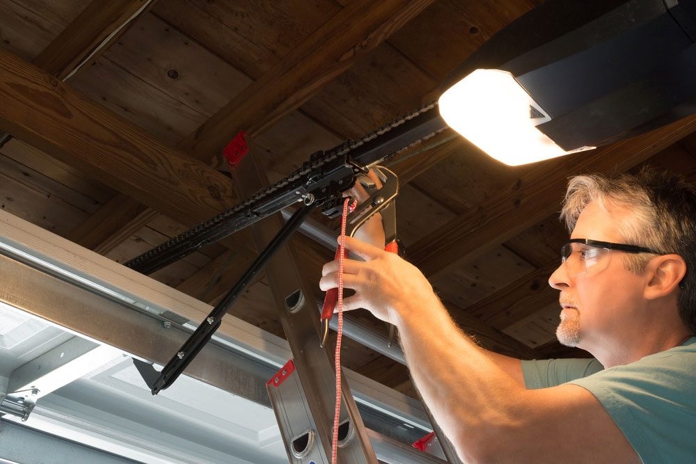 professional automatic-garage-door-opener-repair service technician man